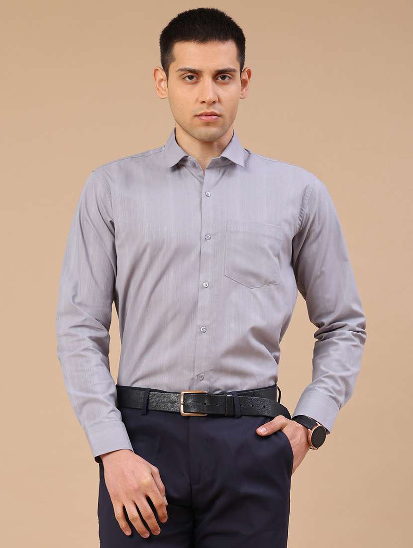 men self design long sleeve slim fit formal shirt - 22359283 -  Standard Image - 2