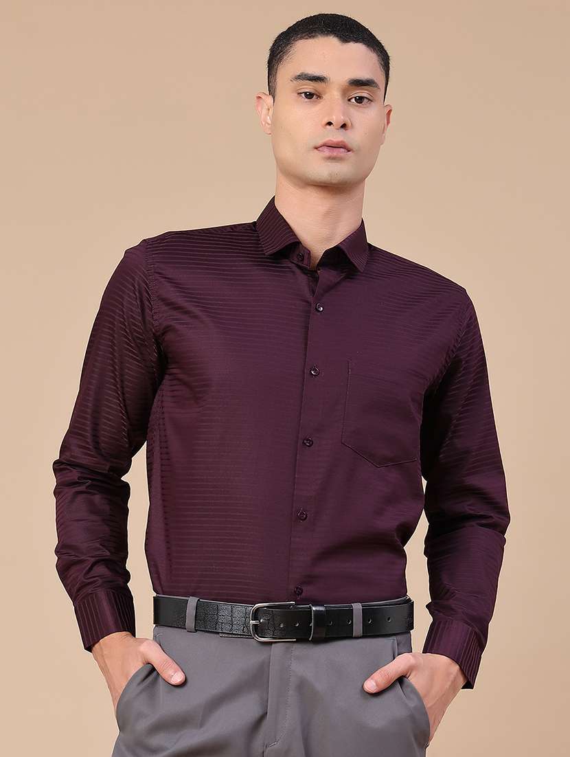 men self design long sleeve slim fit formal shirt - 22359286 -  Standard Image - 2