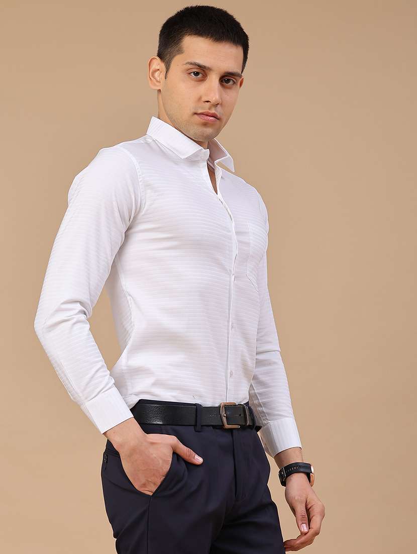 men self design long sleeve slim fit formal shirt - 22359287 -  Standard Image - 2