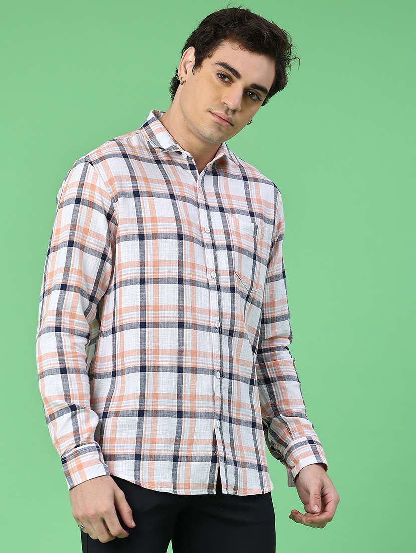 men checkered long sleeve regular fit casual shirt - 22359848 -  Standard Image - 2