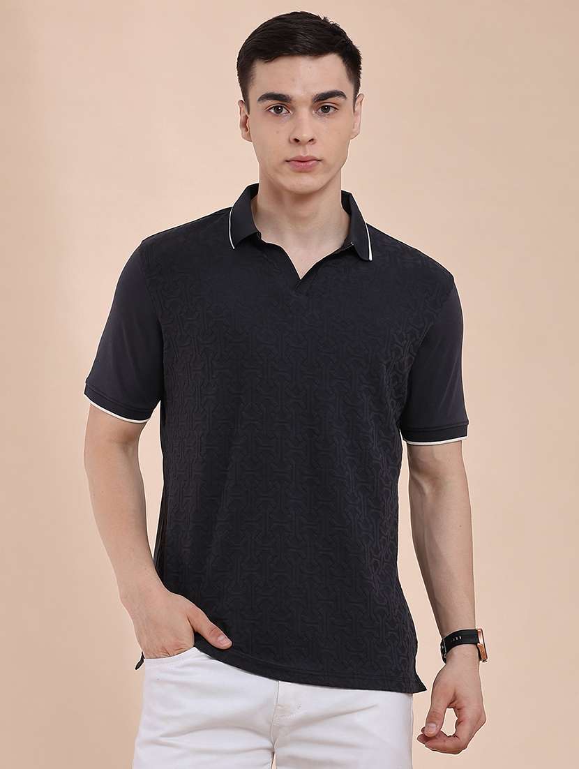 men self design short sleeve regular fit polo t-shirt - 22359909 -  Standard Image - 2