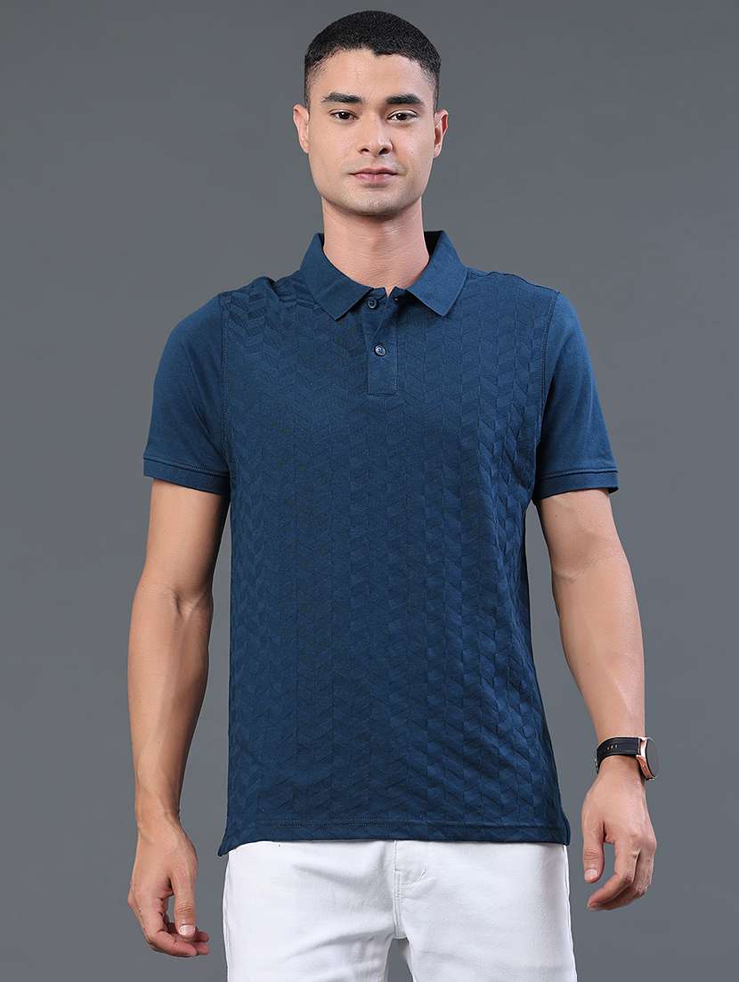 men self design short sleeve regular fit polo t-shirt - 22359910 -  Standard Image - 2