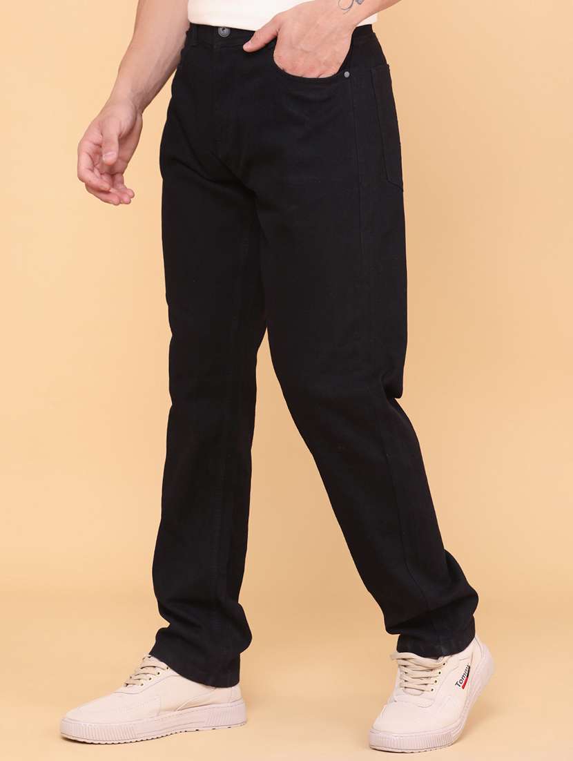 Men Plain Mid Rise Full Length Relaxed Fit Jeans - 22359917 -  Standard Image - 2
