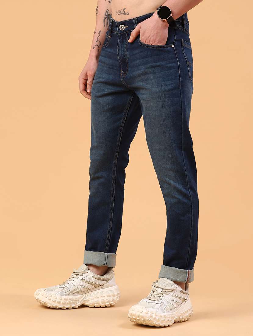 men washed mid rise full length slim fit jeans - 22359932 -  Standard Image - 2