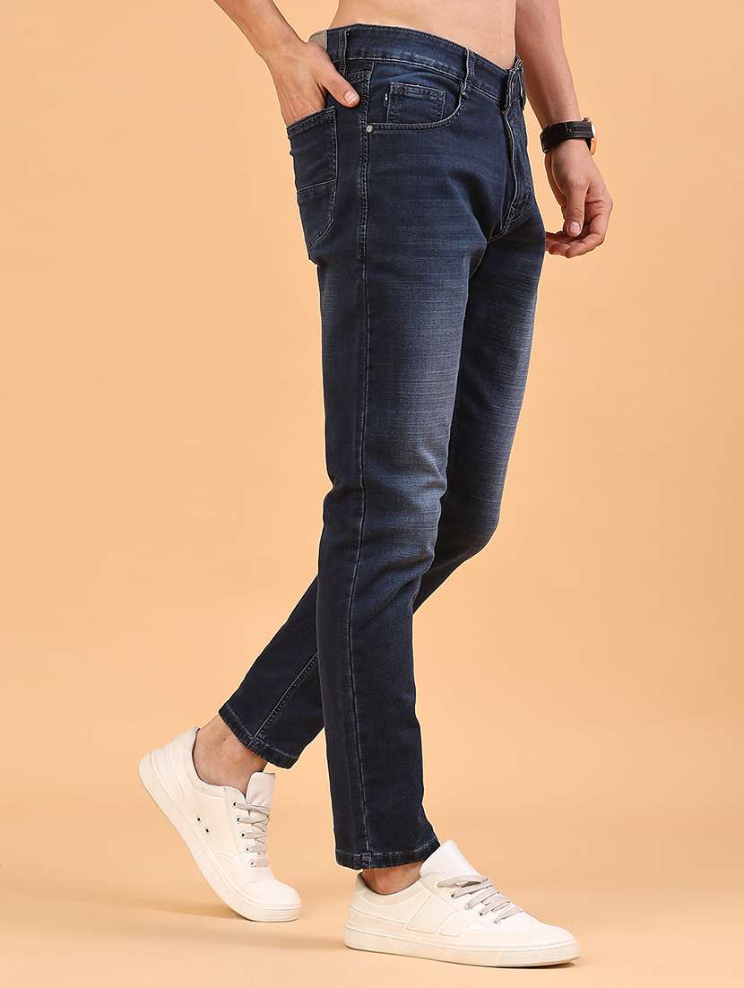 men washed mid rise ankle length slim fit jeans - 22359934 -  Standard Image - 2