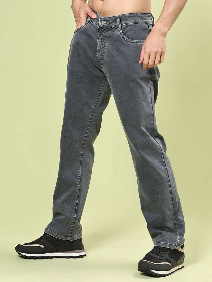men plain mid rise full length straight jeans - 22359939 -  Standard Image - 2