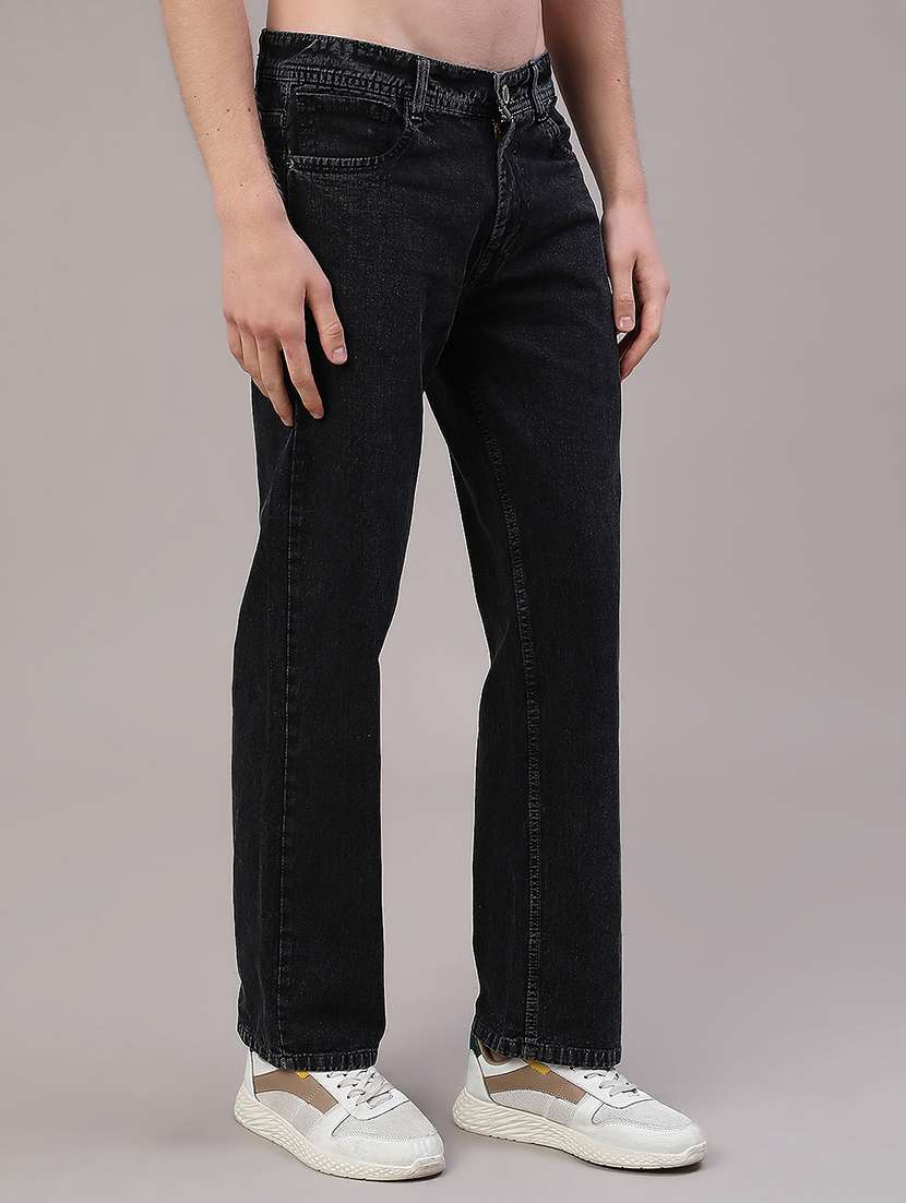 men plain mid rise full length straight jeans - 22359948 -  Standard Image - 2