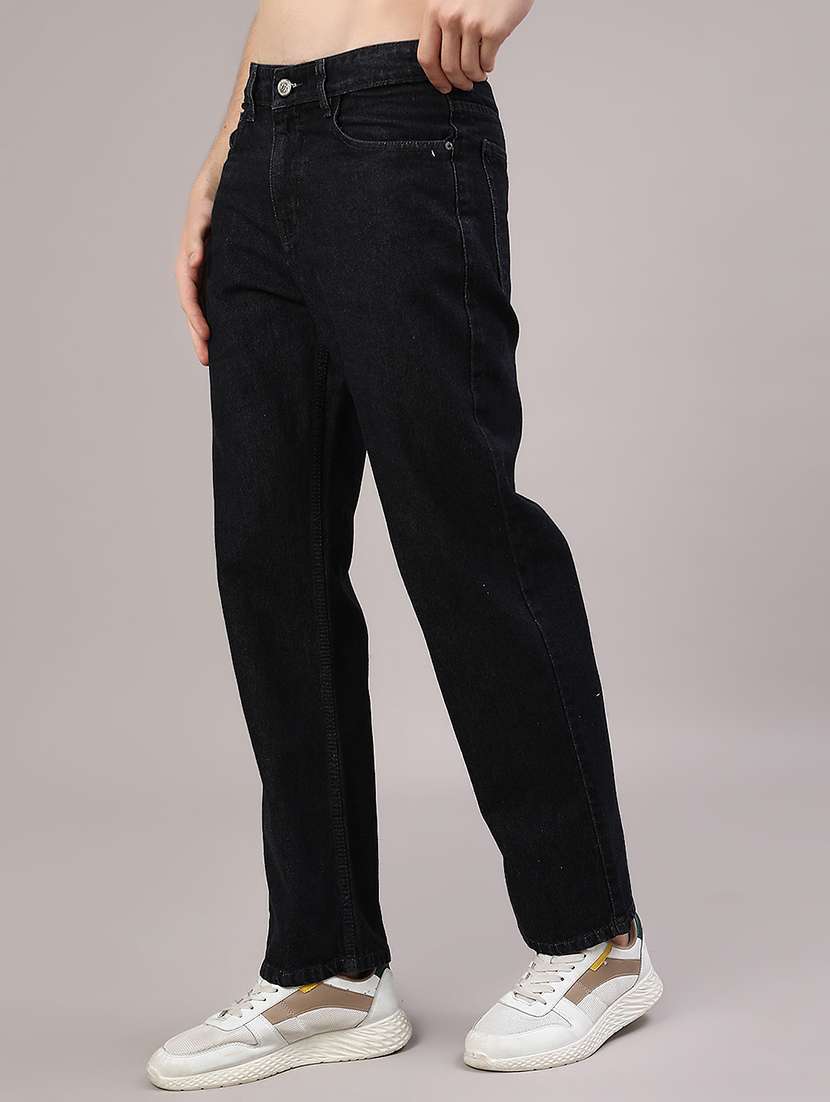 men plain mid rise full length straight jeans - 22359950 -  Standard Image - 2