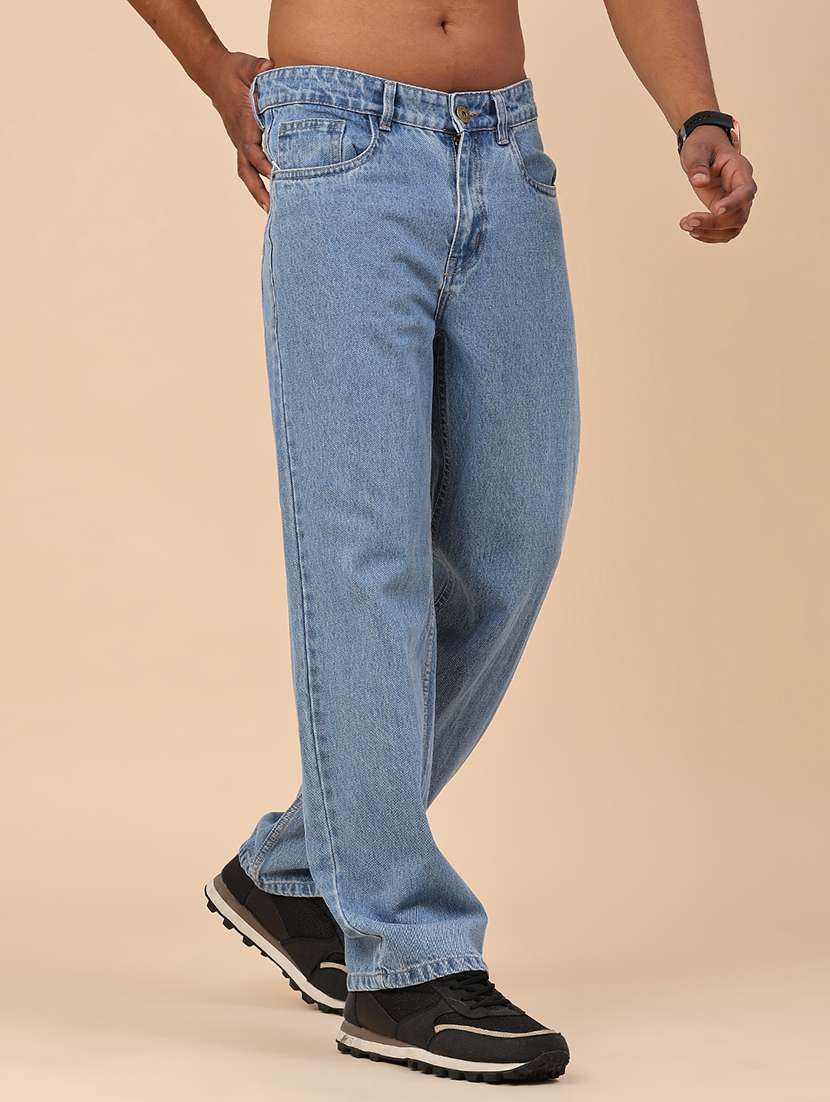 men plain mid rise full length straight jeans - 22359951 -  Standard Image - 2