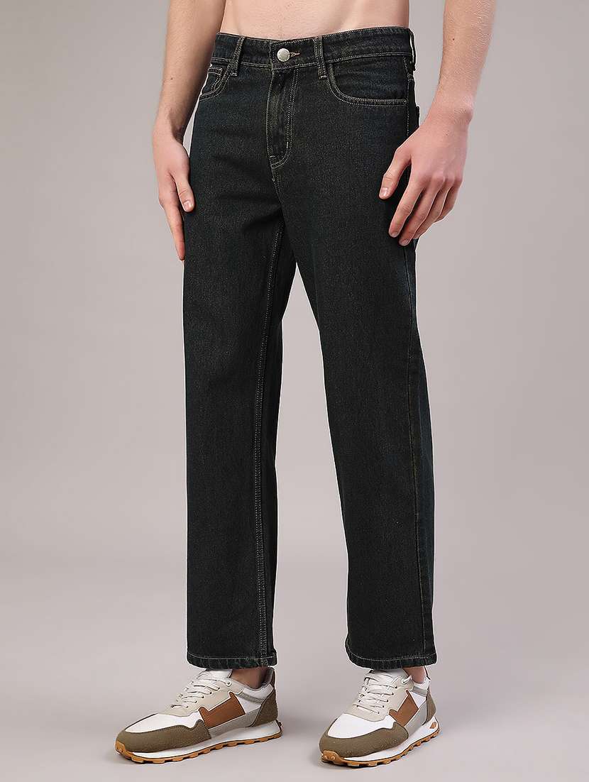 men plain mid rise full length straight jeans - 22359953 -  Standard Image - 2