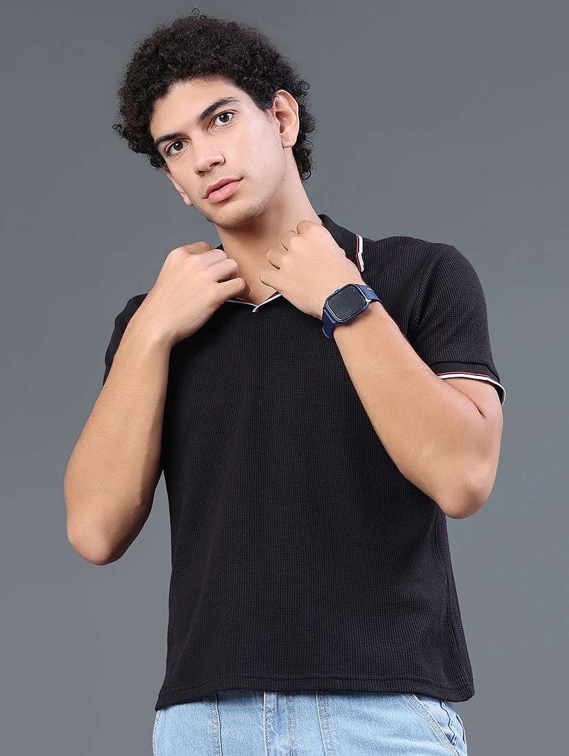 men textured short sleeve regular fit polo t-shirt - 22359960 -  Standard Image - 2