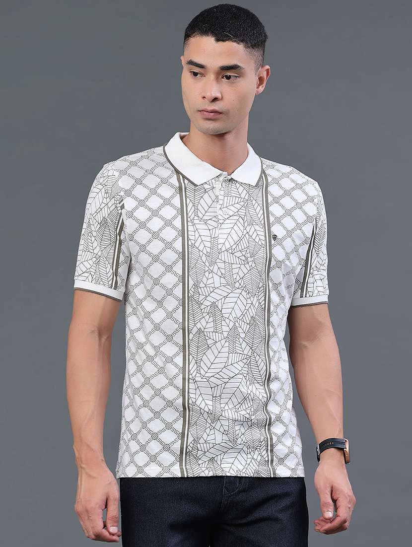 men printed short sleeve regular fit polo t-shirt - 22359961 -  Standard Image - 2