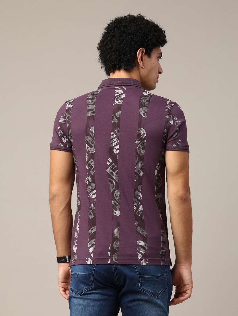 purple cotton blend plain tshirt - 22359969 -  Standard Image - 2