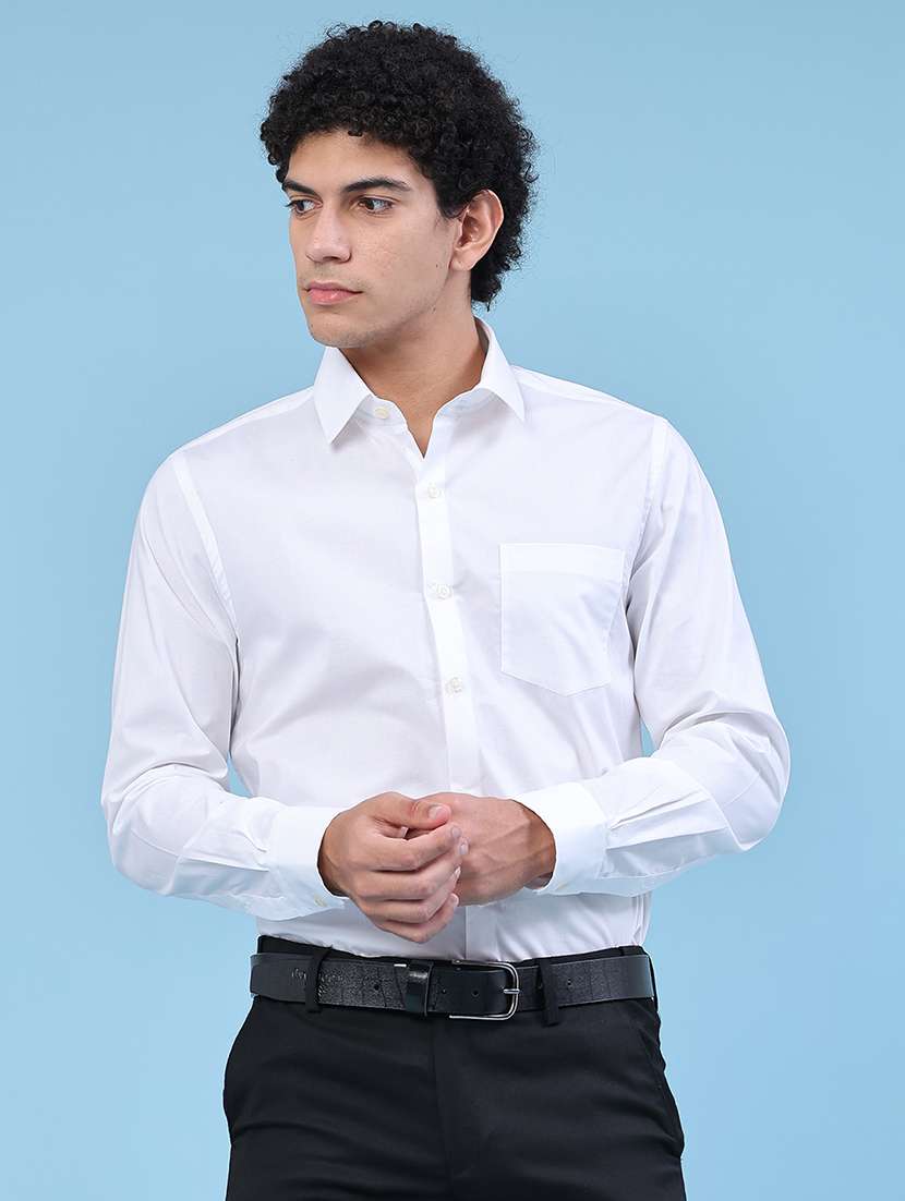 Men Solid Long Sleeve Slim Fit Formal Shirt - 22360016 -  Standard Image - 2