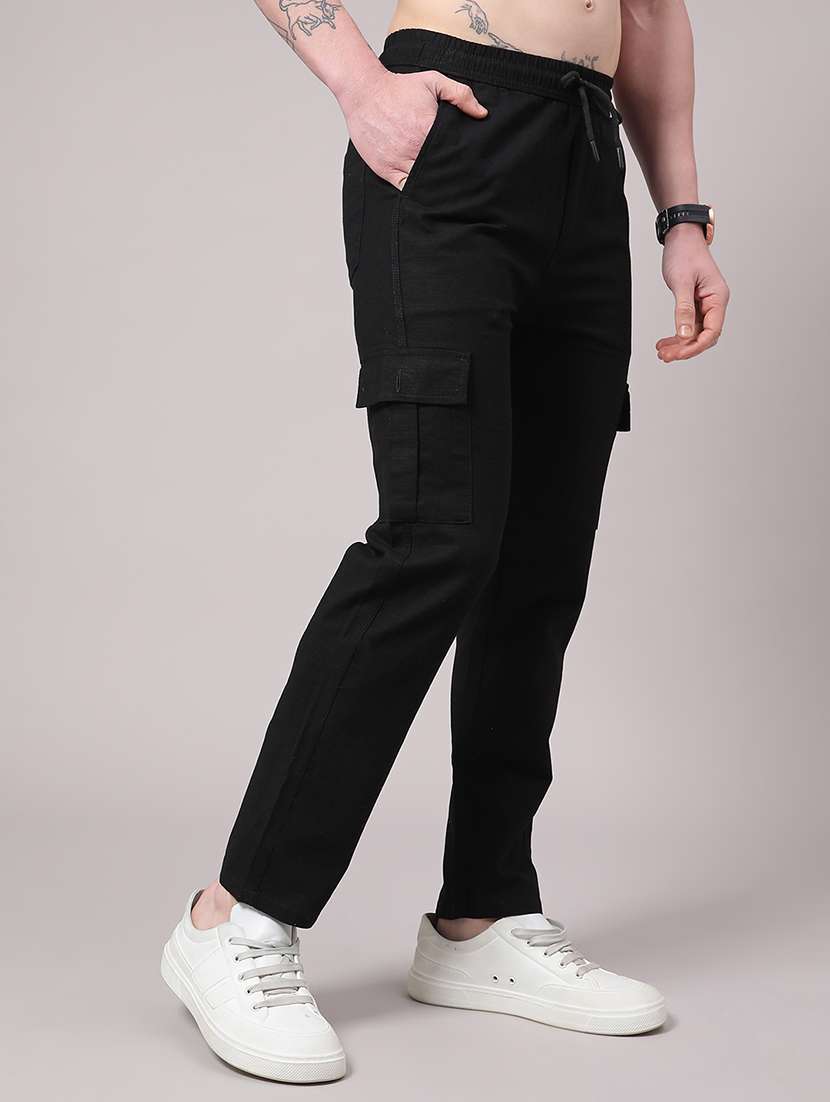 men solid mid rise regular fit cargo  - 22360130 -  Standard Image - 2