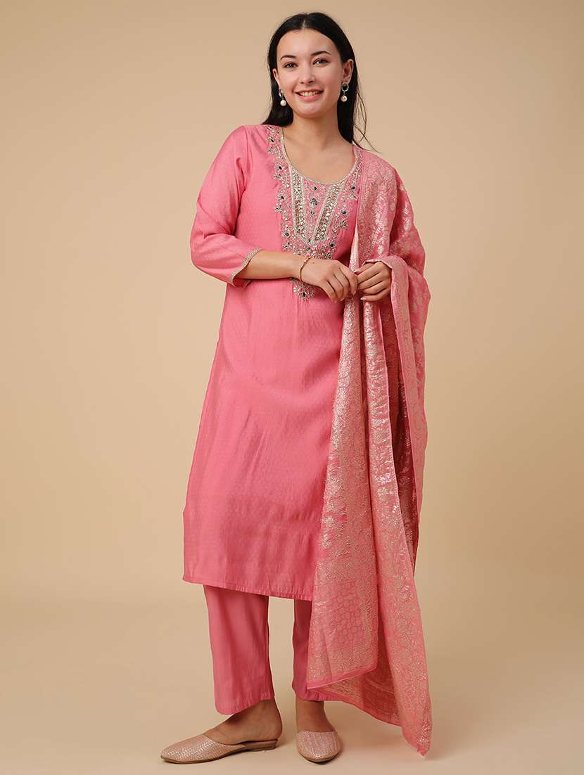 pink cotton kurta pant  set - 22360202 -  Standard Image - 2
