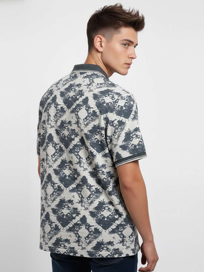 men printed short sleeve regular fit polo t-shirt - 22360227 -  Standard Image - 2