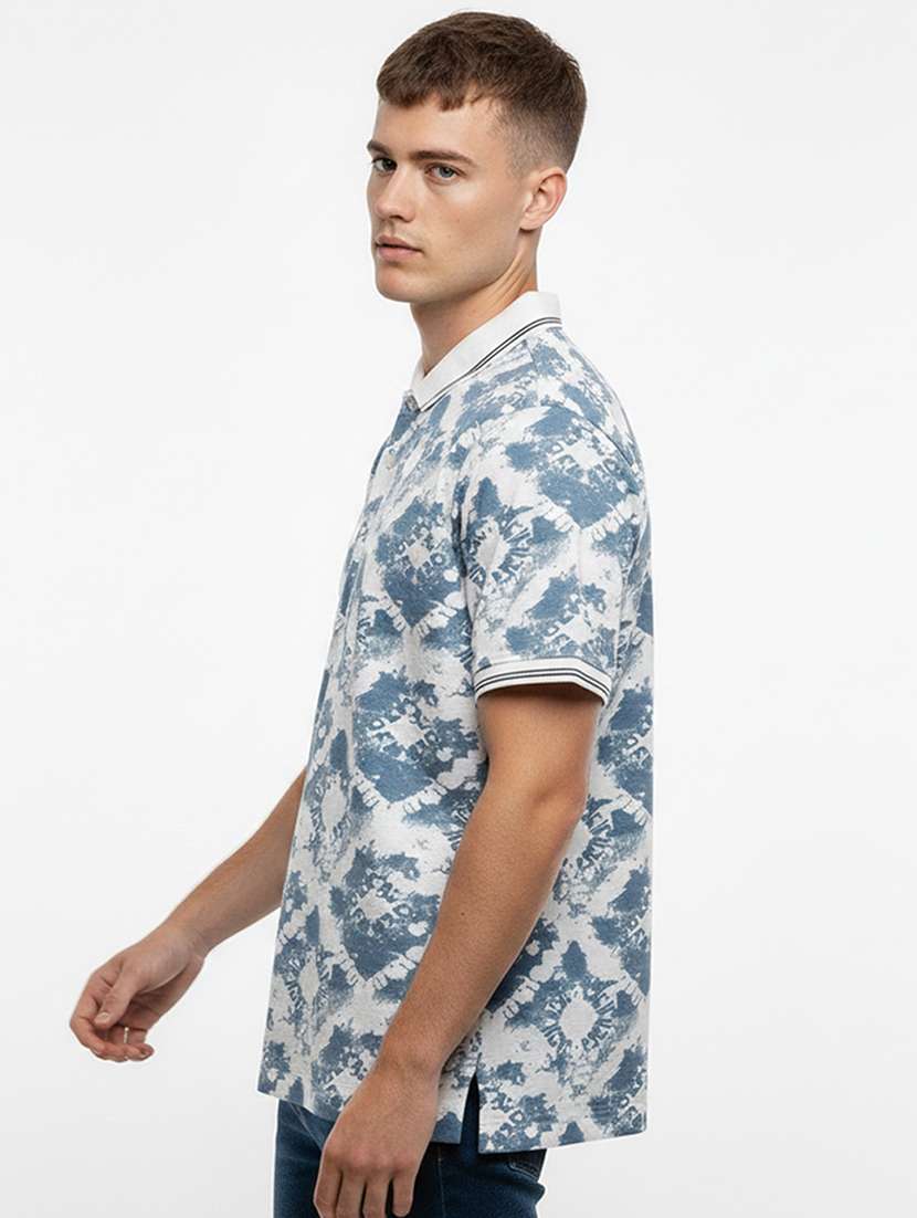 men printed short sleeve regular fit polo t-shirt - 22360228 -  Standard Image - 2
