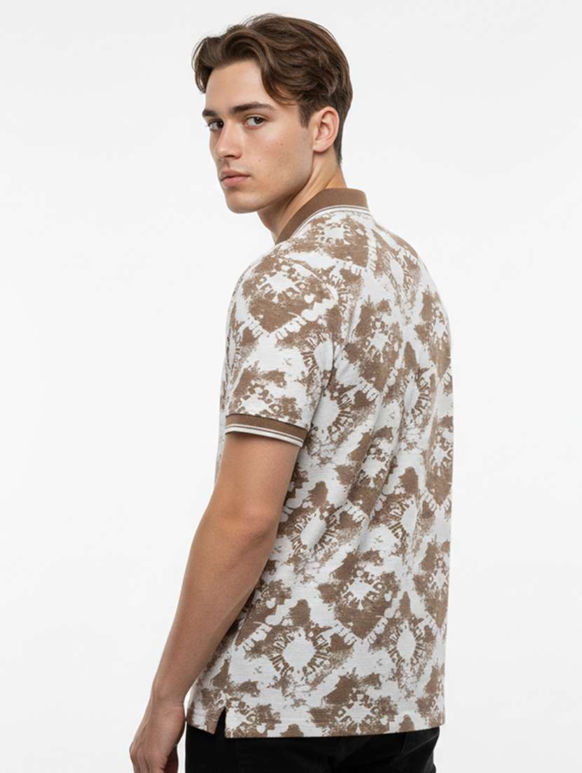 men printed short sleeve regular fit polo t-shirt - 22360230 -  Standard Image - 2