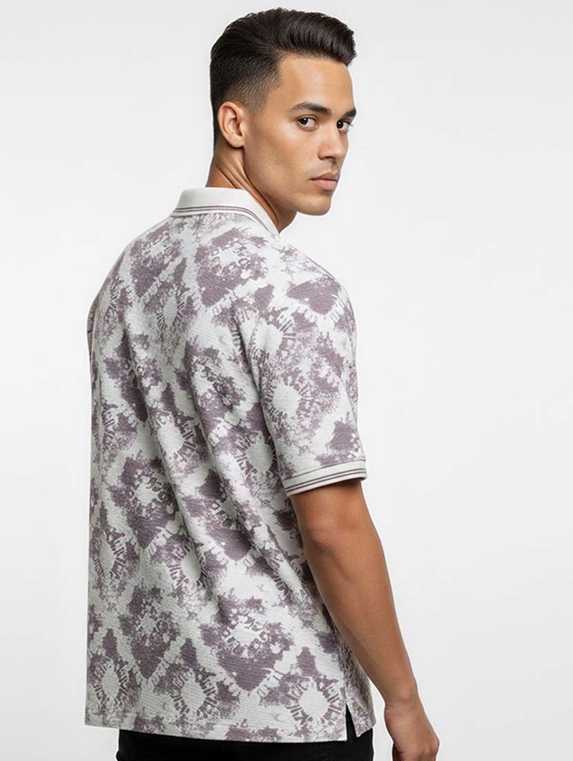 men printed short sleeve regular fit polo t-shirt - 22360231 -  Standard Image - 2