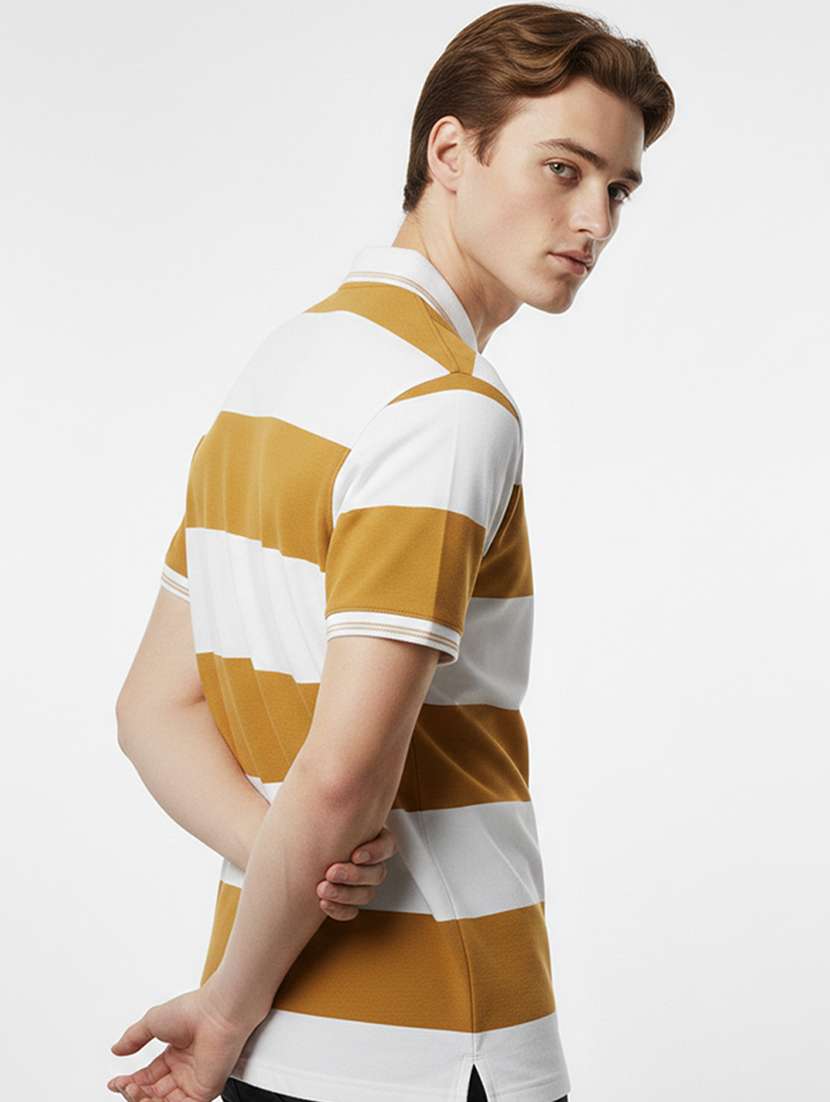 men striped short sleeve regular fit polo t-shirt - 22360250 -  Standard Image - 2