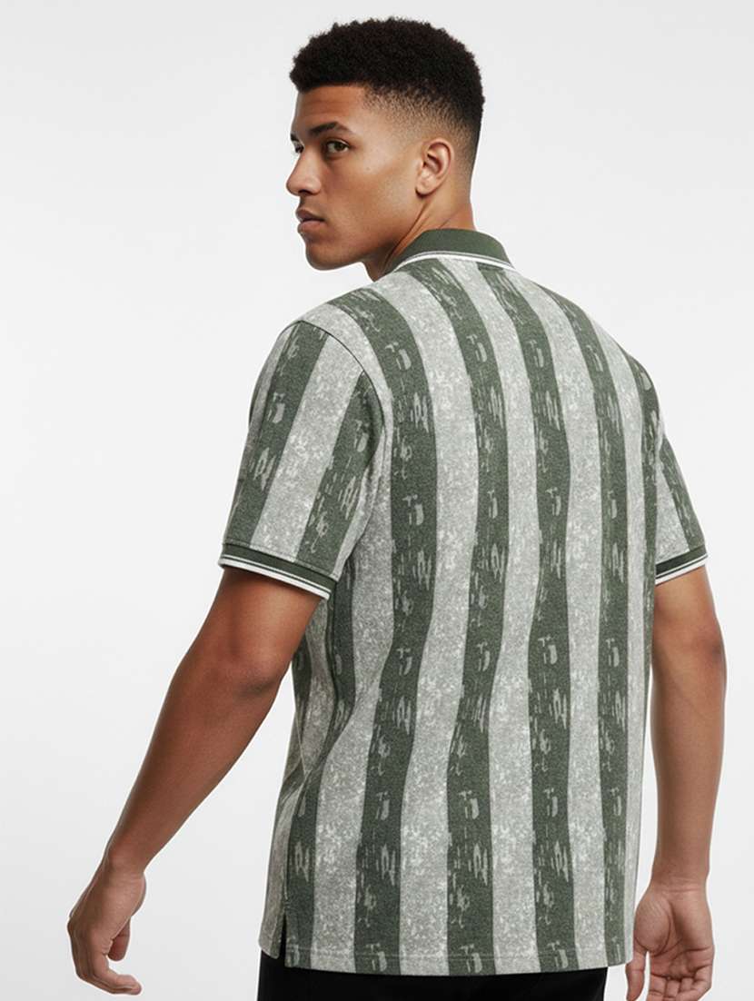 men striped short sleeve regular fit polo t-shirt - 22360257 -  Standard Image - 2
