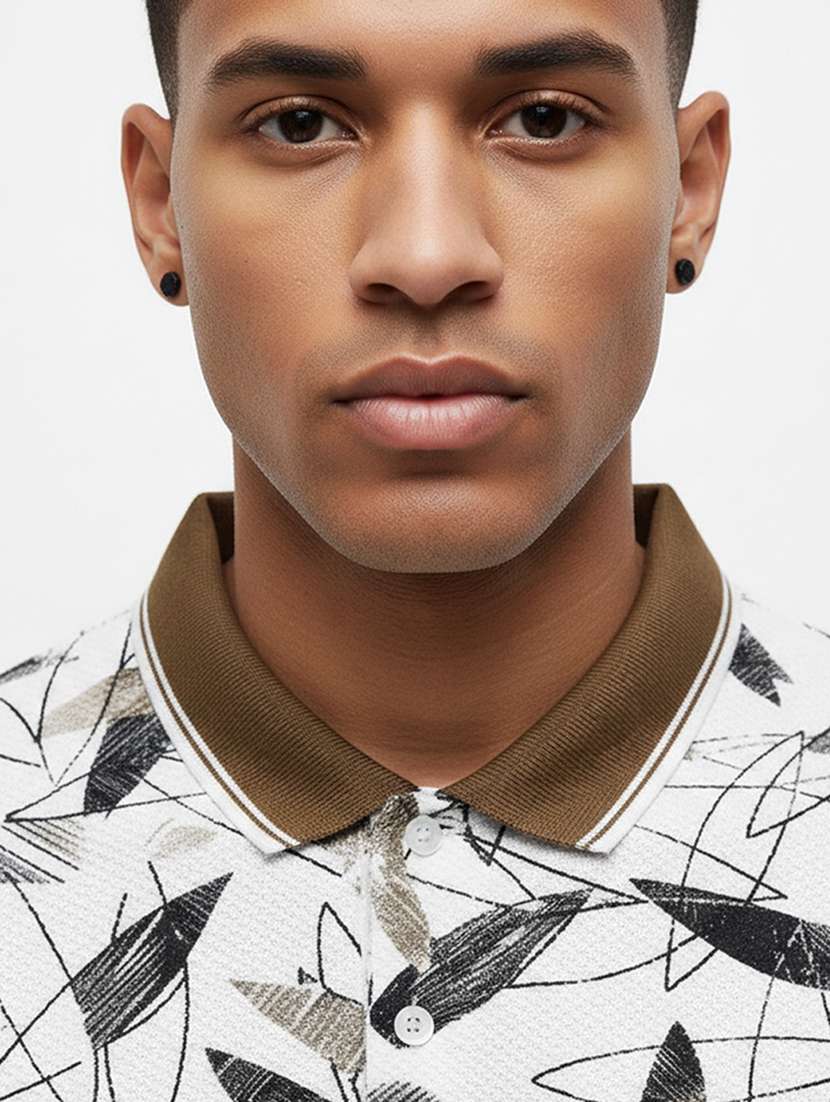 men printed short sleeve regular fit polo t-shirt - 22360265 -  Standard Image - 2