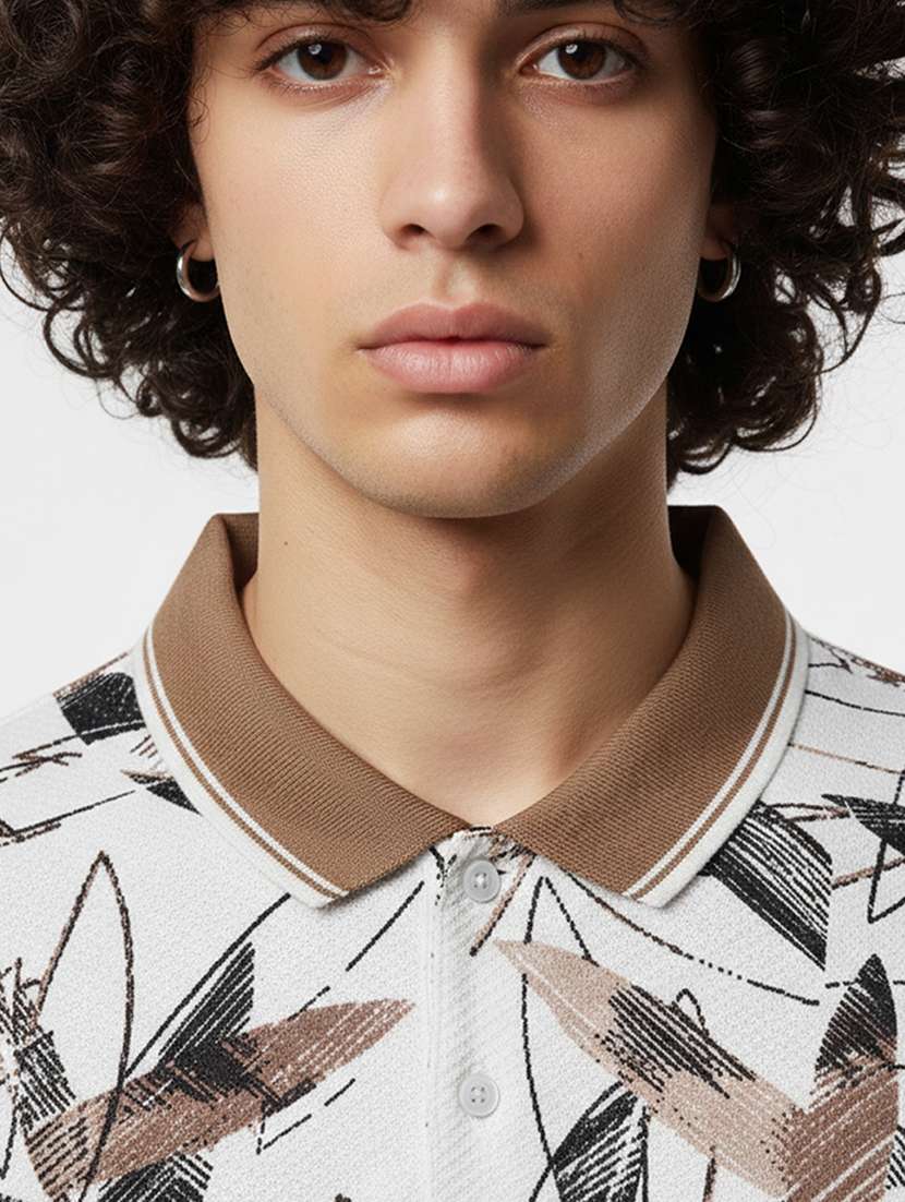 men printed short sleeve regular fit polo t-shirt - 22360270 -  Standard Image - 2