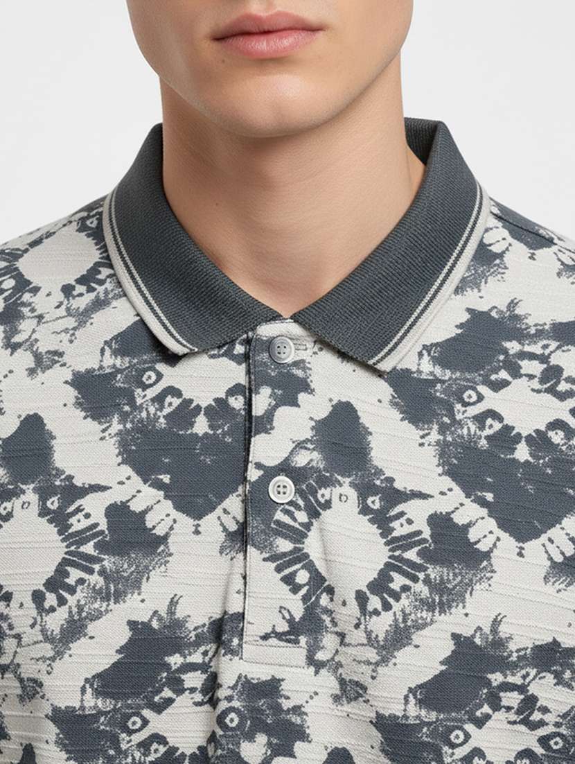 men printed short sleeve regular fit polo t-shirt - 22360271 -  Standard Image - 2