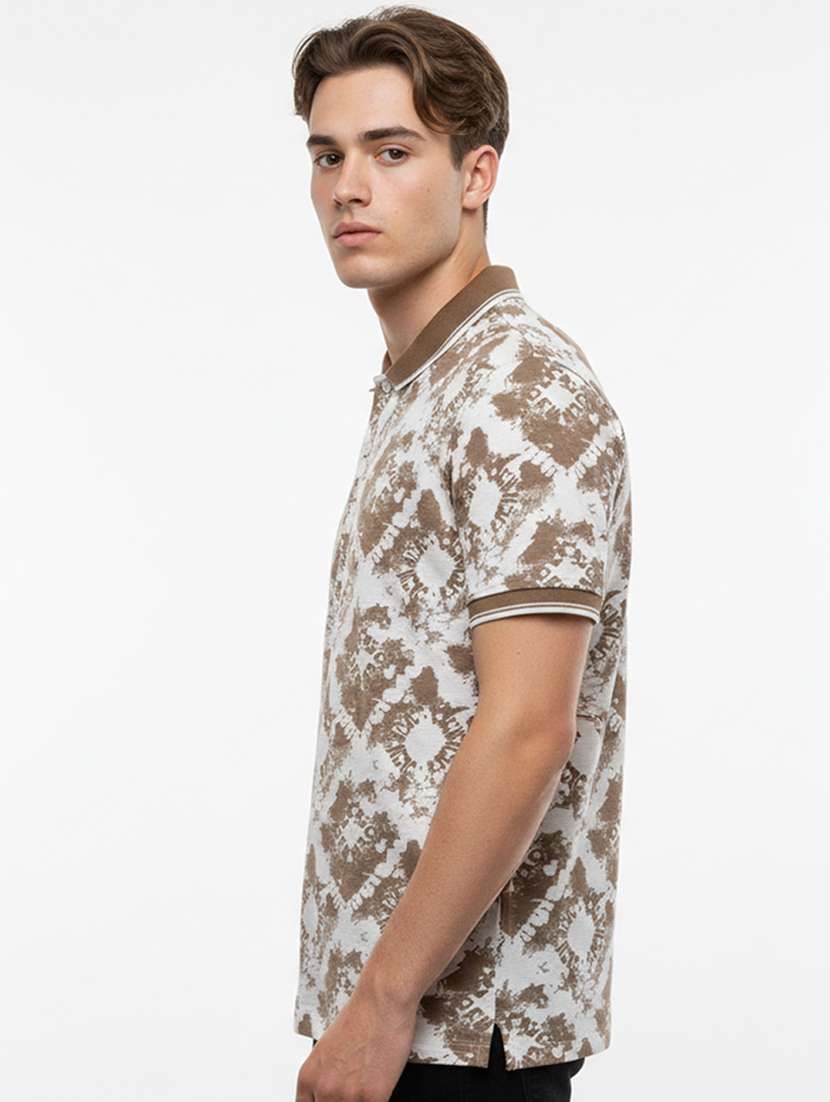 men printed short sleeve regular fit polo t-shirt - 22360274 -  Standard Image - 2