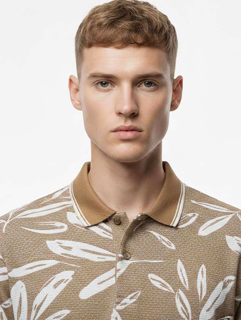 men printed short sleeve regular fit polo t-shirt - 22360276 -  Standard Image - 2