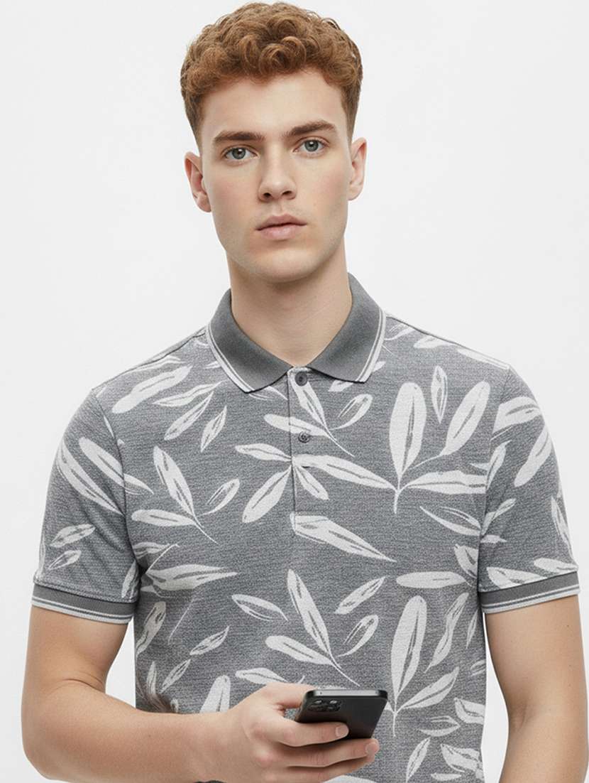 men printed short sleeve regular fit polo t-shirt - 22360278 -  Standard Image - 2