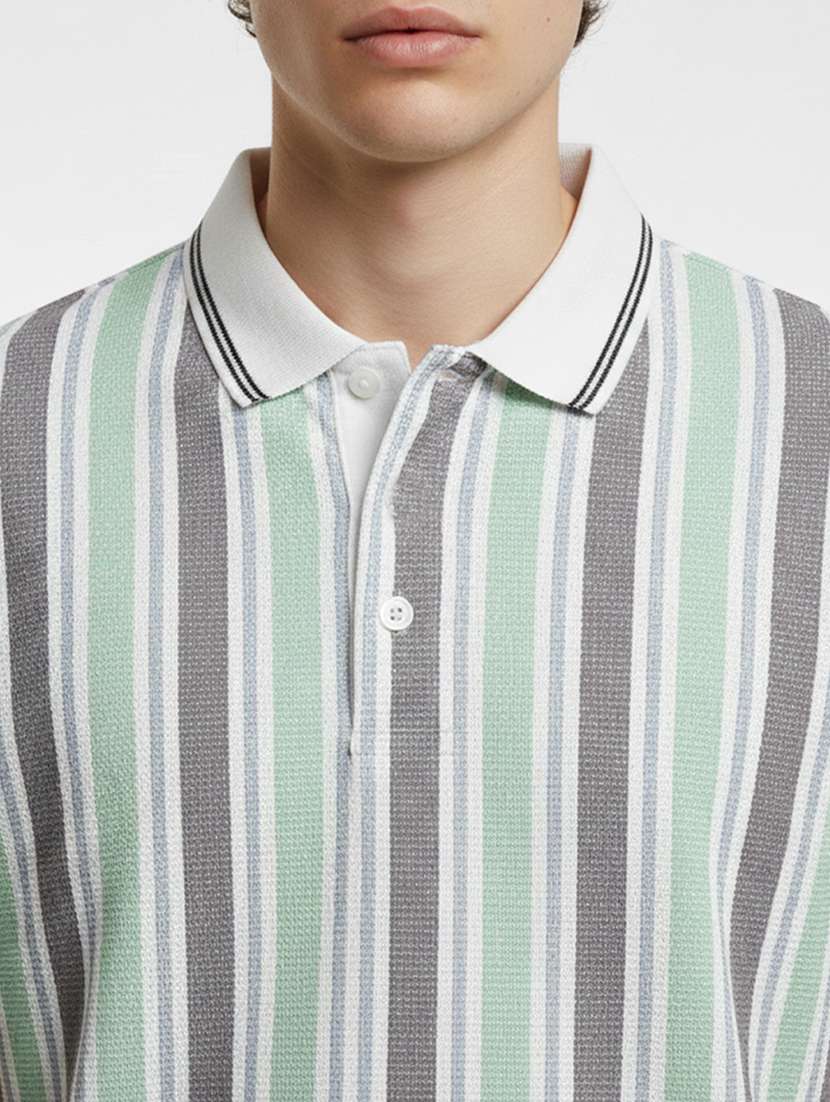 Men Striped Short Sleeve Regular Fit Polo T-shirt - 22360288 -  Standard Image - 2