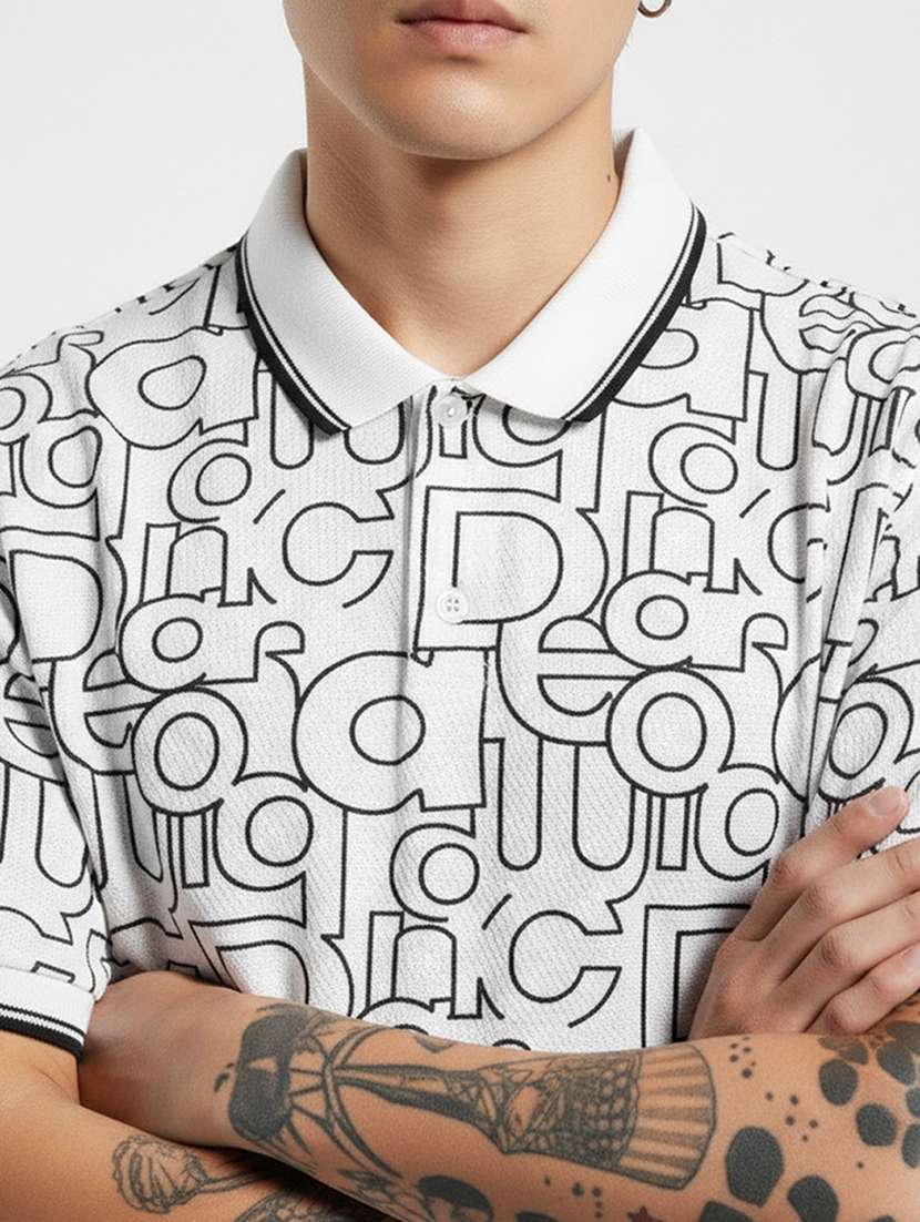 men typographic short sleeve regular fit polo t-shirt - 22360305 -  Standard Image - 2