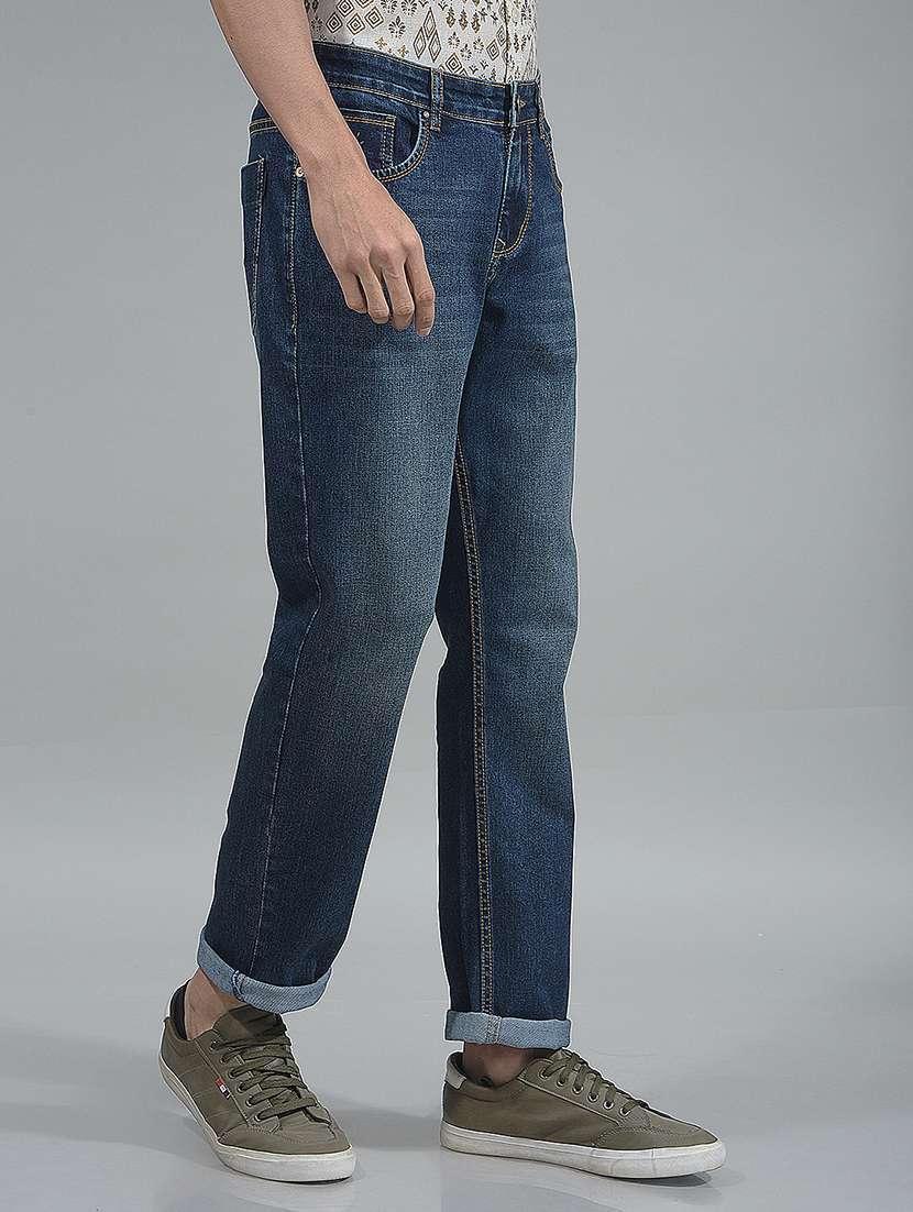 Men Washed Mid Rise Full Length Jeans - 22360347 -  Standard Image - 2