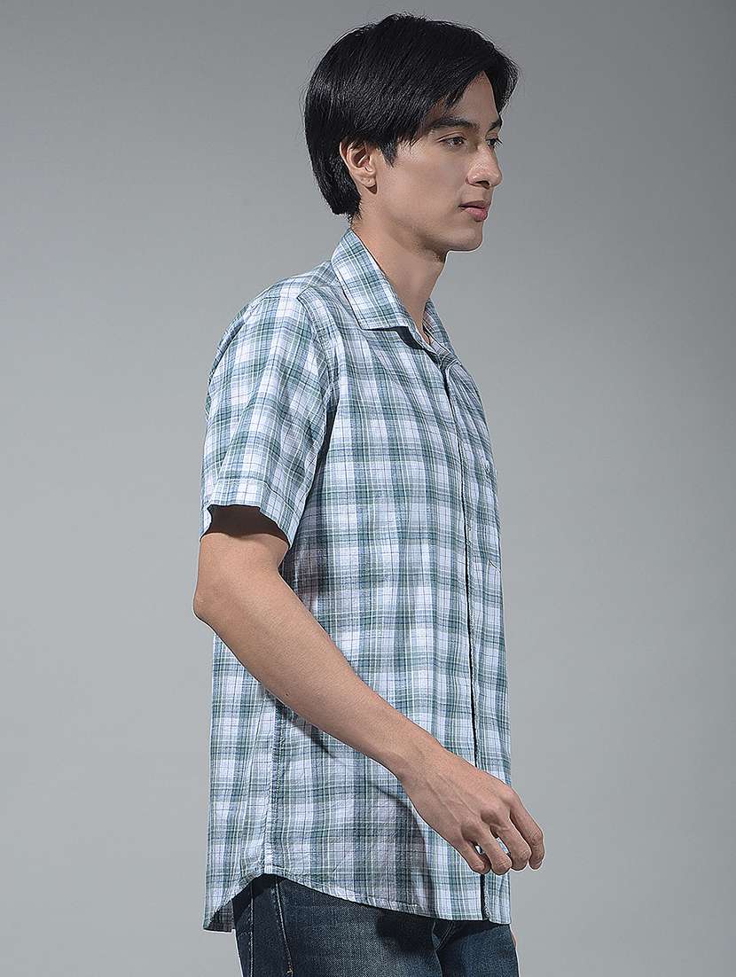 men checkered short sleeve regular fit casual shirt - 22360533 -  Standard Image - 2