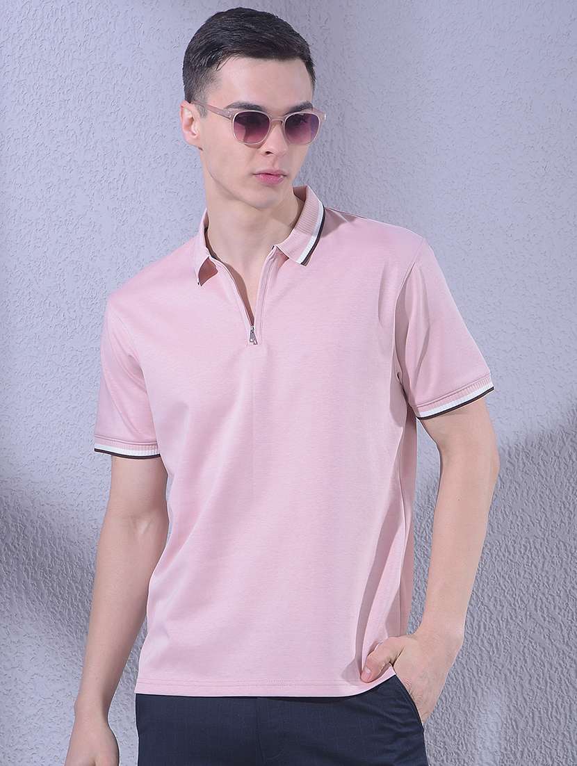 men solid short sleeve regular fit polo t-shirt