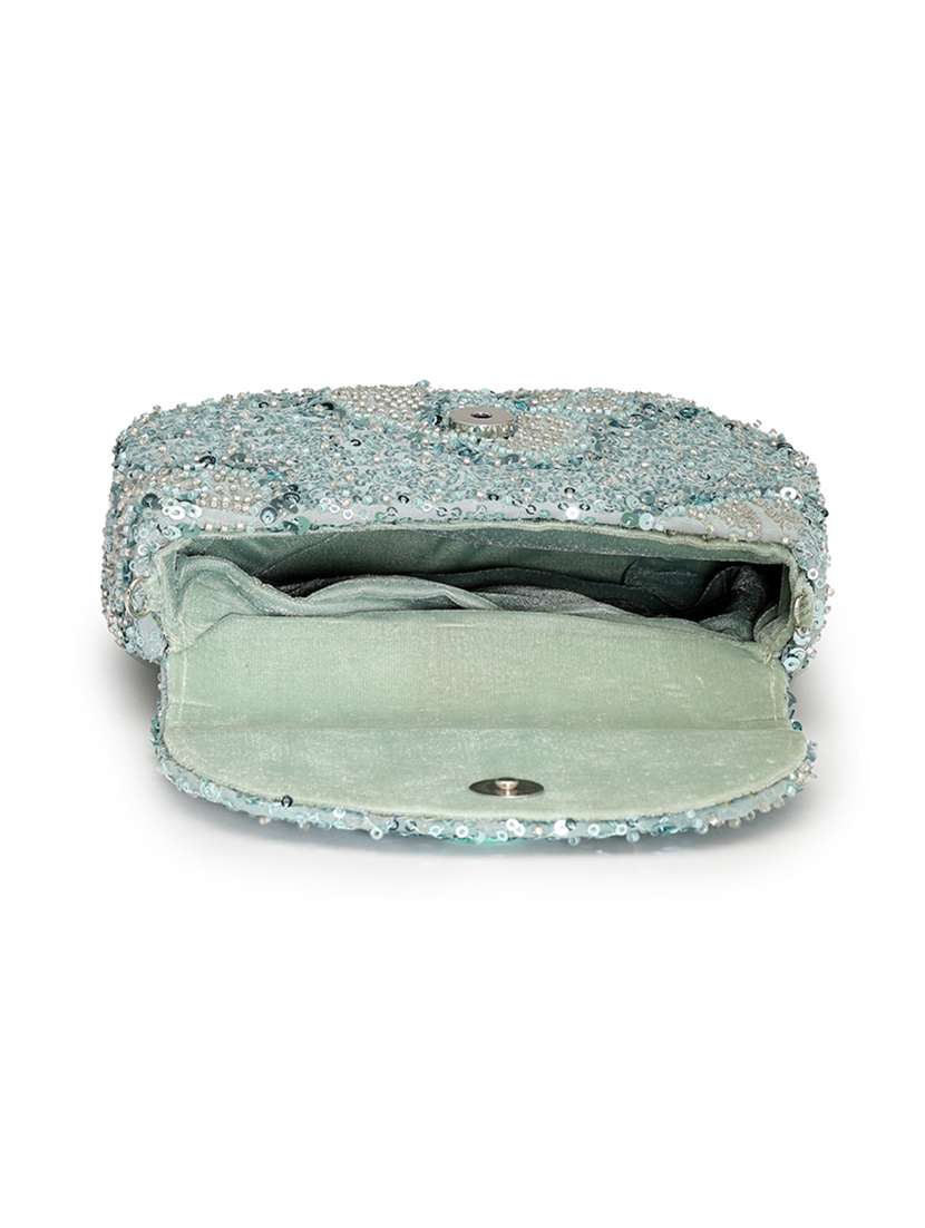 women embellished clutch with sling chain - 22360654 -  Standard Image - 2