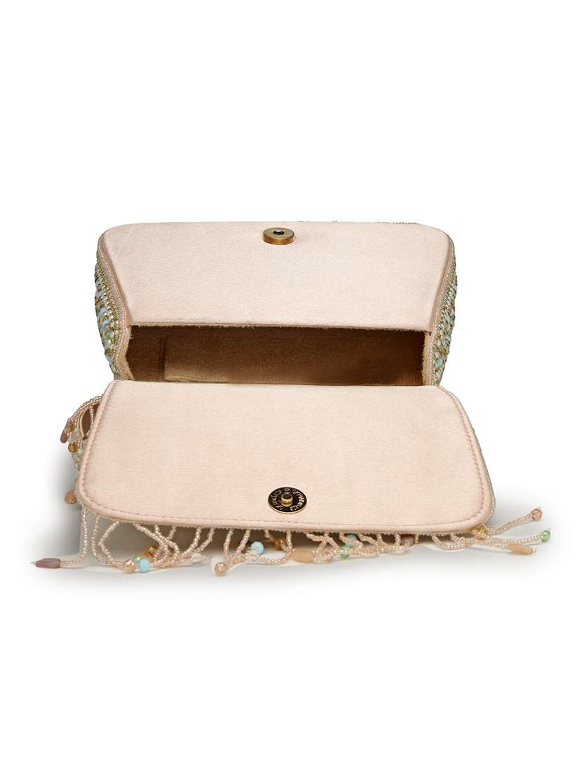 women embellished clutch with sling chain - 22360665 -  Standard Image - 2