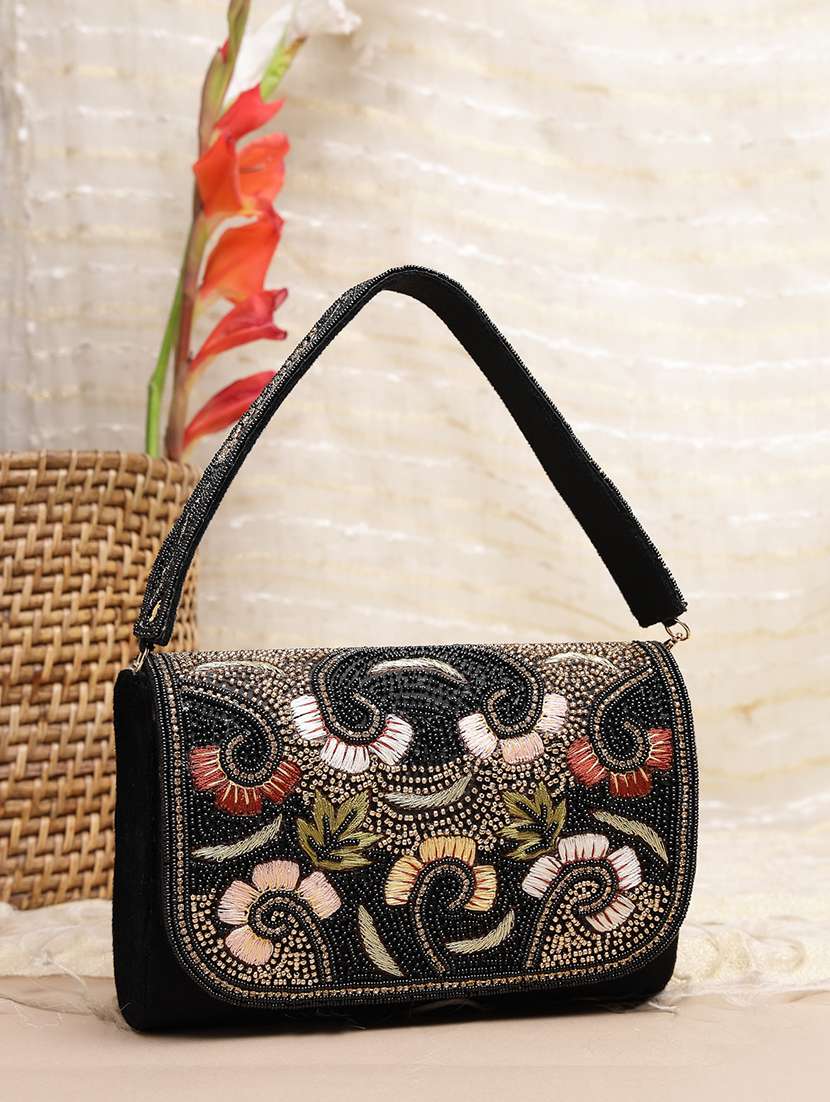 women embellished clutch with strap