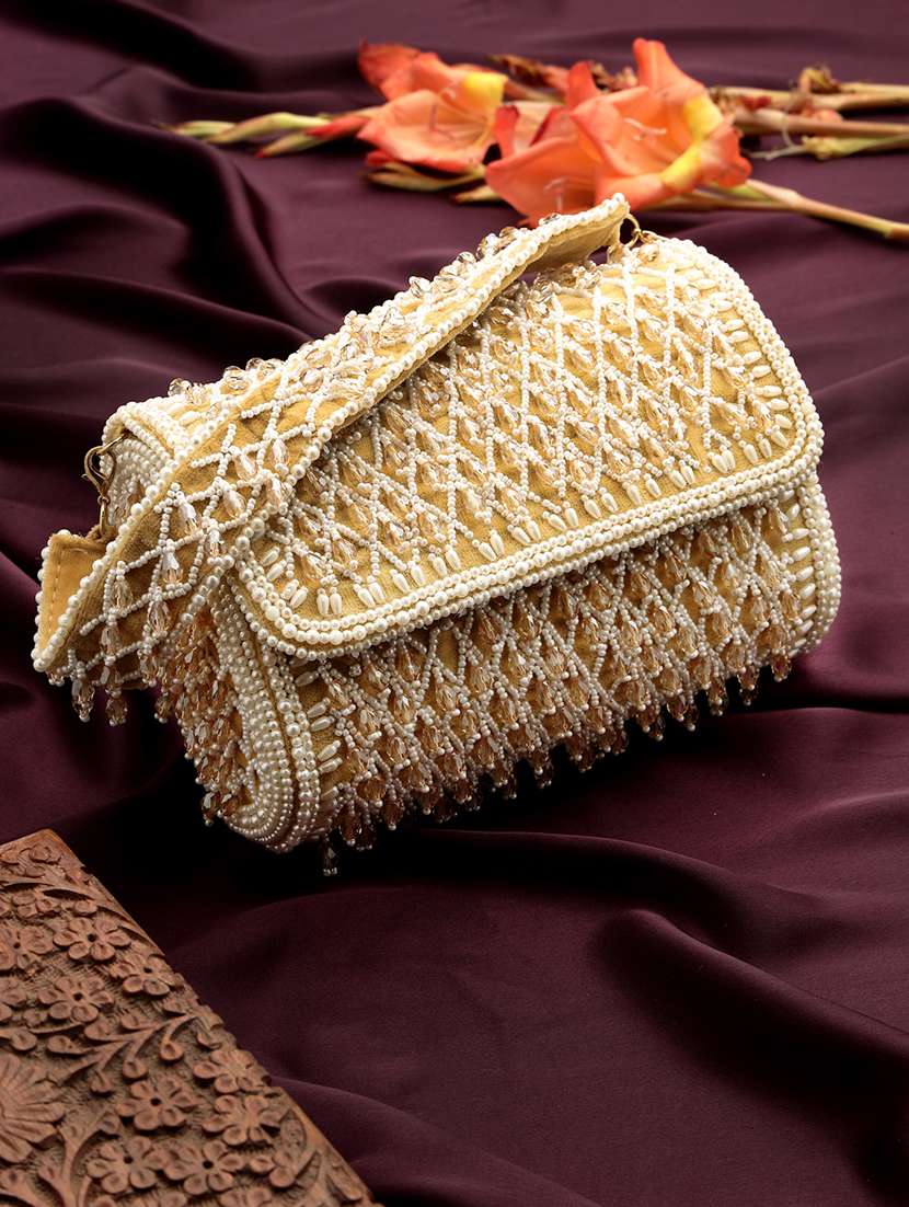 women embellished clutch with strap