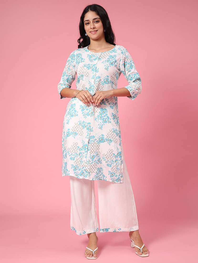 women printed round neck co-ord set - 22361320 -  Standard Image - 2