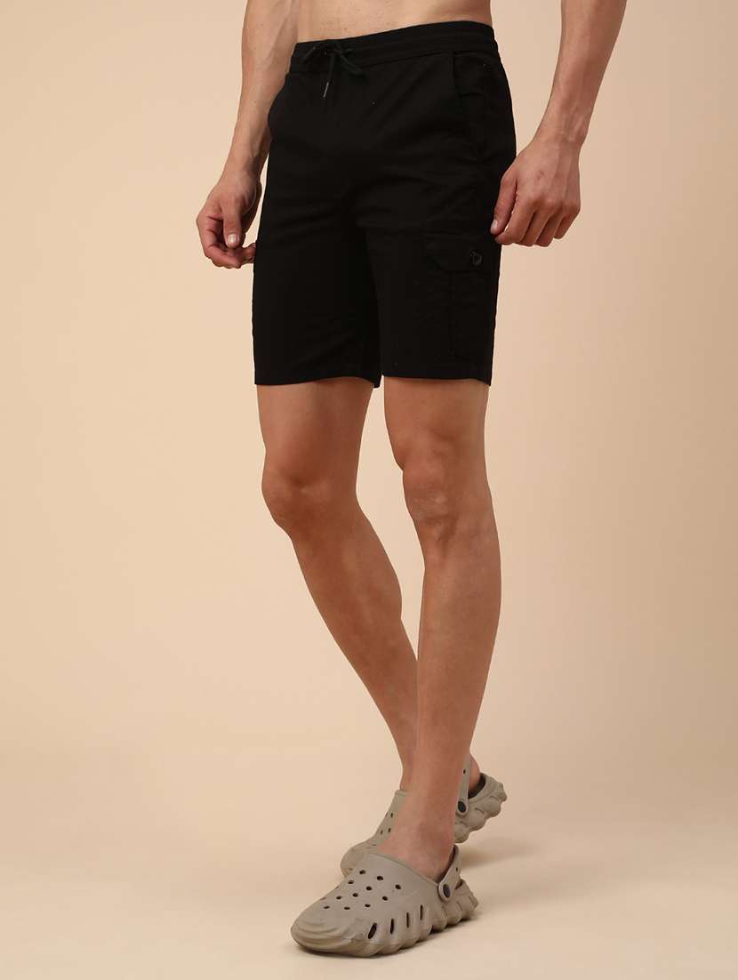 black cotton cargo shorts - 22361357 -  Standard Image - 2