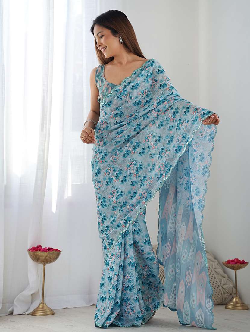 women printed casual wear saree with blouse - 22361819 -  Standard Image - 2