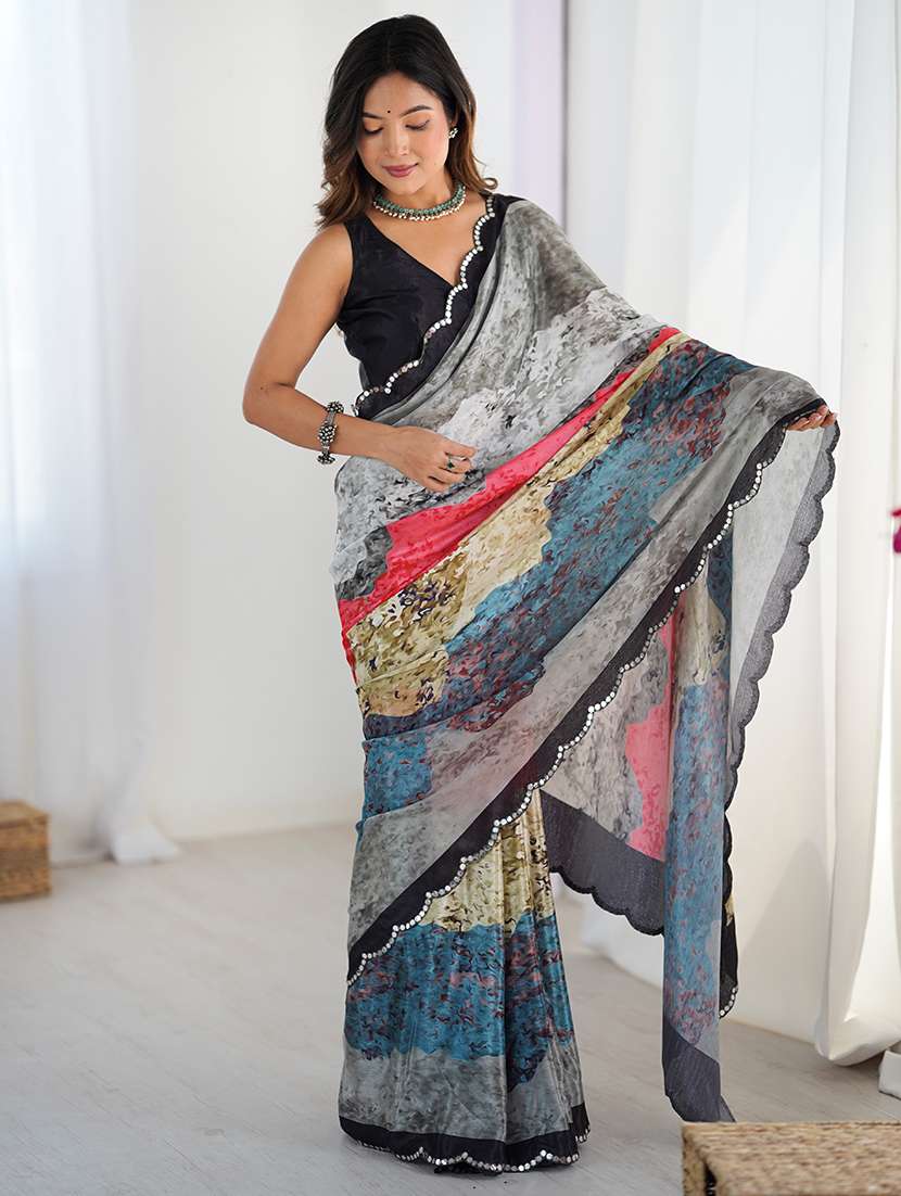 women printed casual wear saree with blouse - 22361869 -  Standard Image - 2