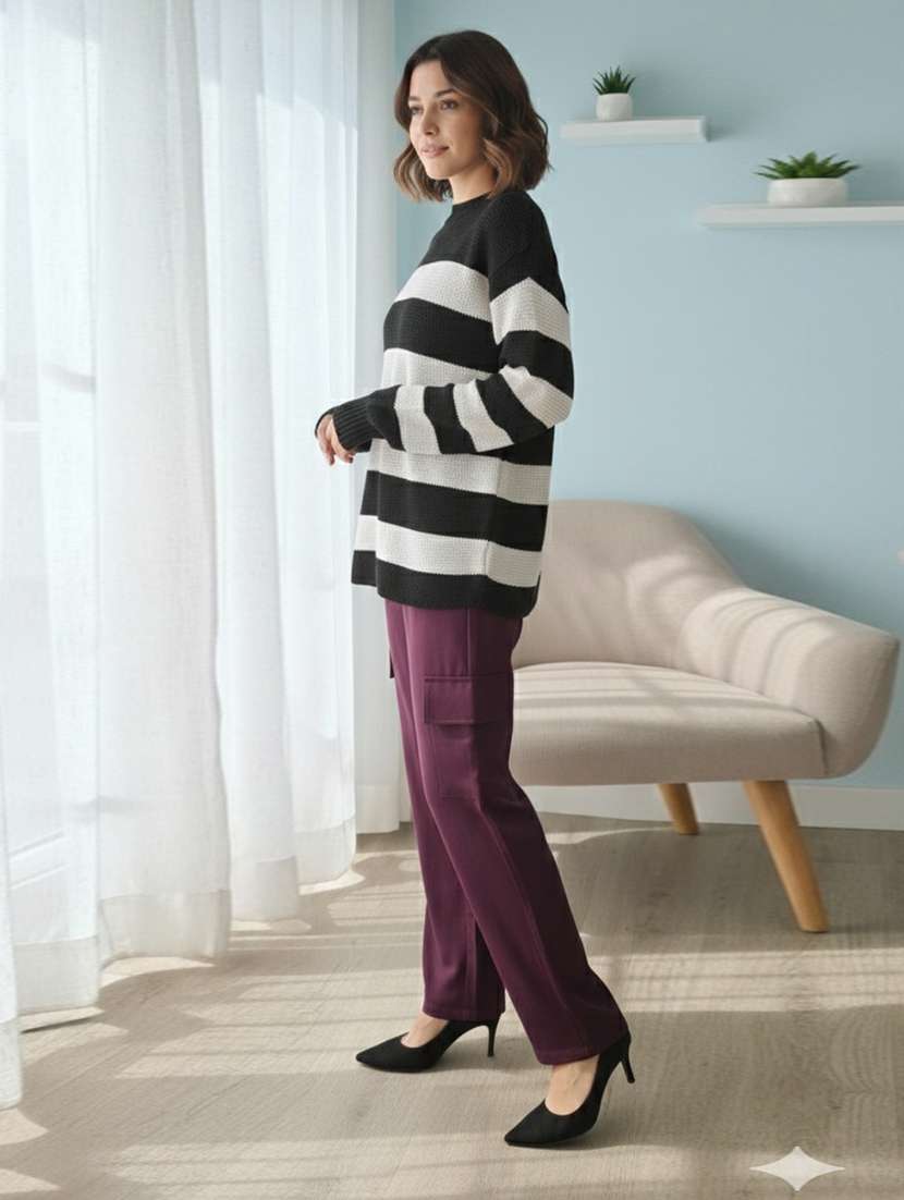 women color blocked long sleeve pullover - 22361891 -  Standard Image - 2