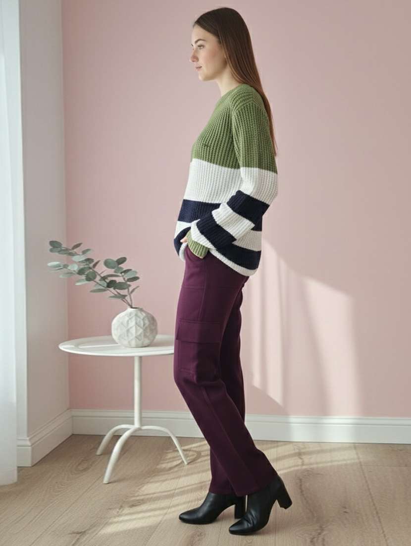 women color blocked long sleeve pullover - 22361895 -  Standard Image - 2