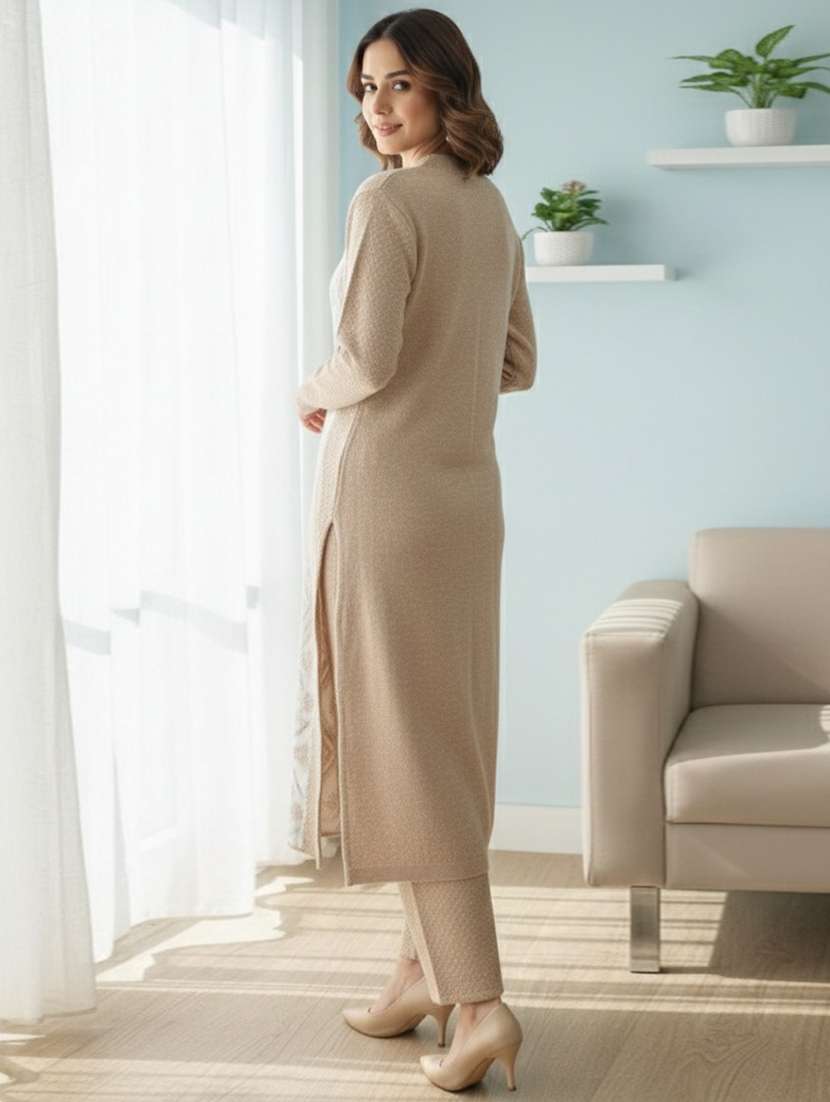 women self design long sleeve kurta pant with dupatta set - 22361900 -  Standard Image - 2