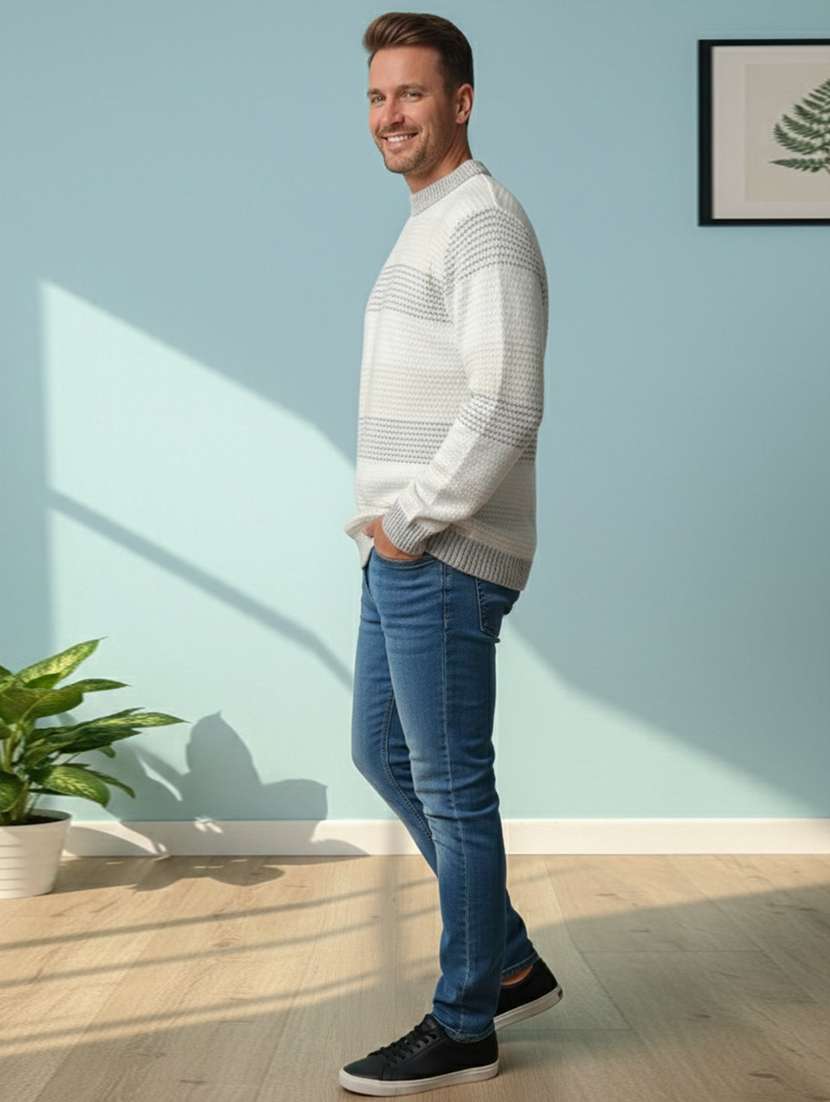 men striped long sleeve regular fit pullover - 22361905 -  Standard Image - 2