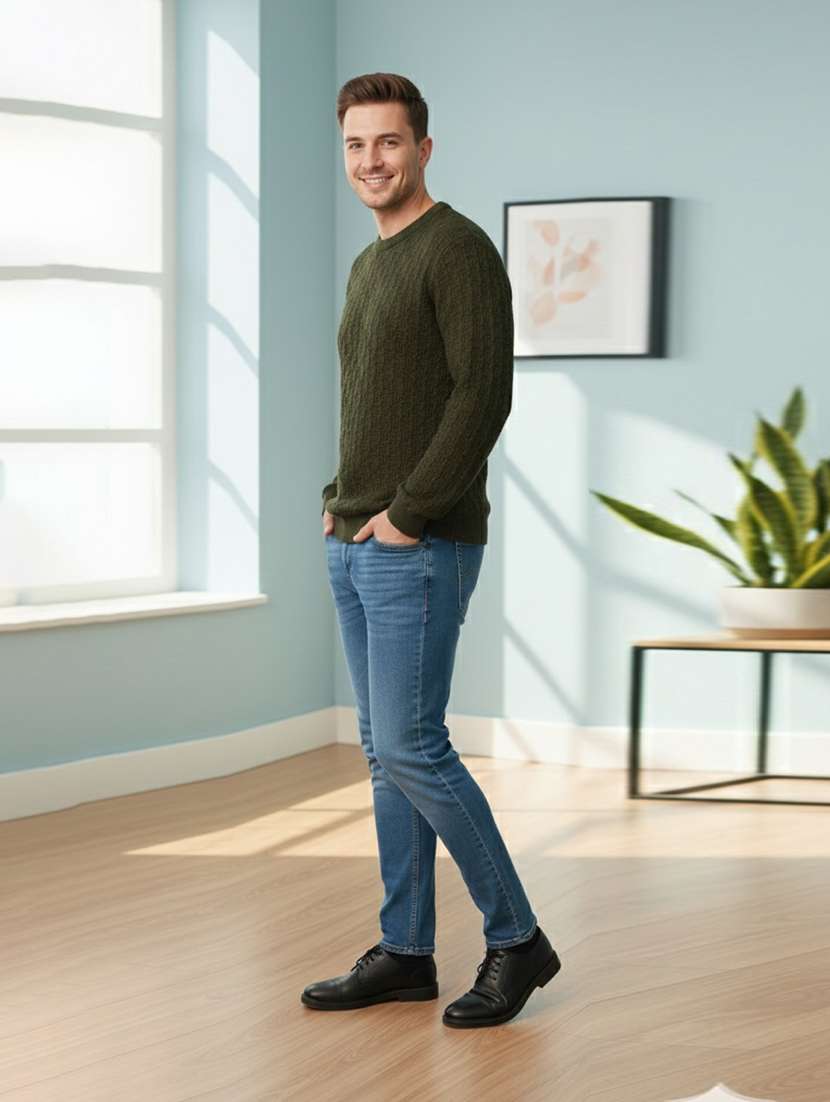 men self design long sleeve regular fit pullover - 22361907 -  Standard Image - 2